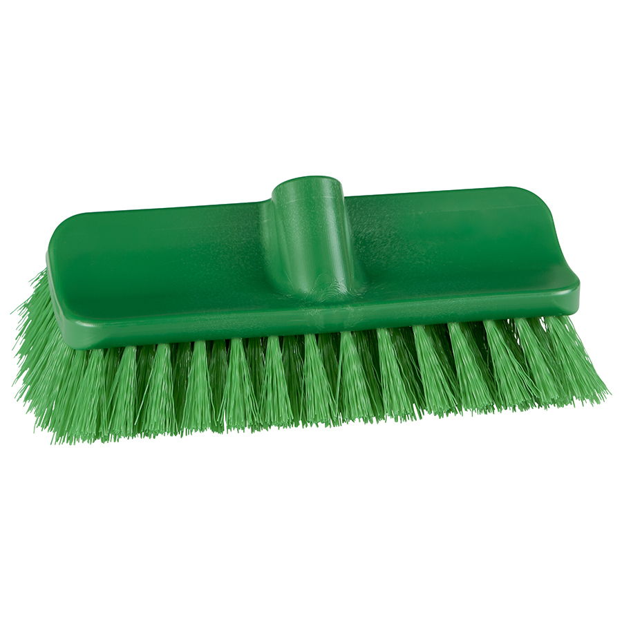 10.2" Green Polypropylene Vikan® ColorCore Economy Deck Brush with Stiff Polypropylene Bristles
