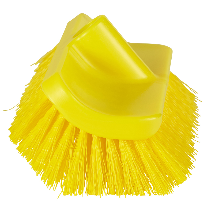 10.2" Yellow Polypropylene Vikan® ColorCore Economy Deck Brush with Stiff Polypropylene Bristles