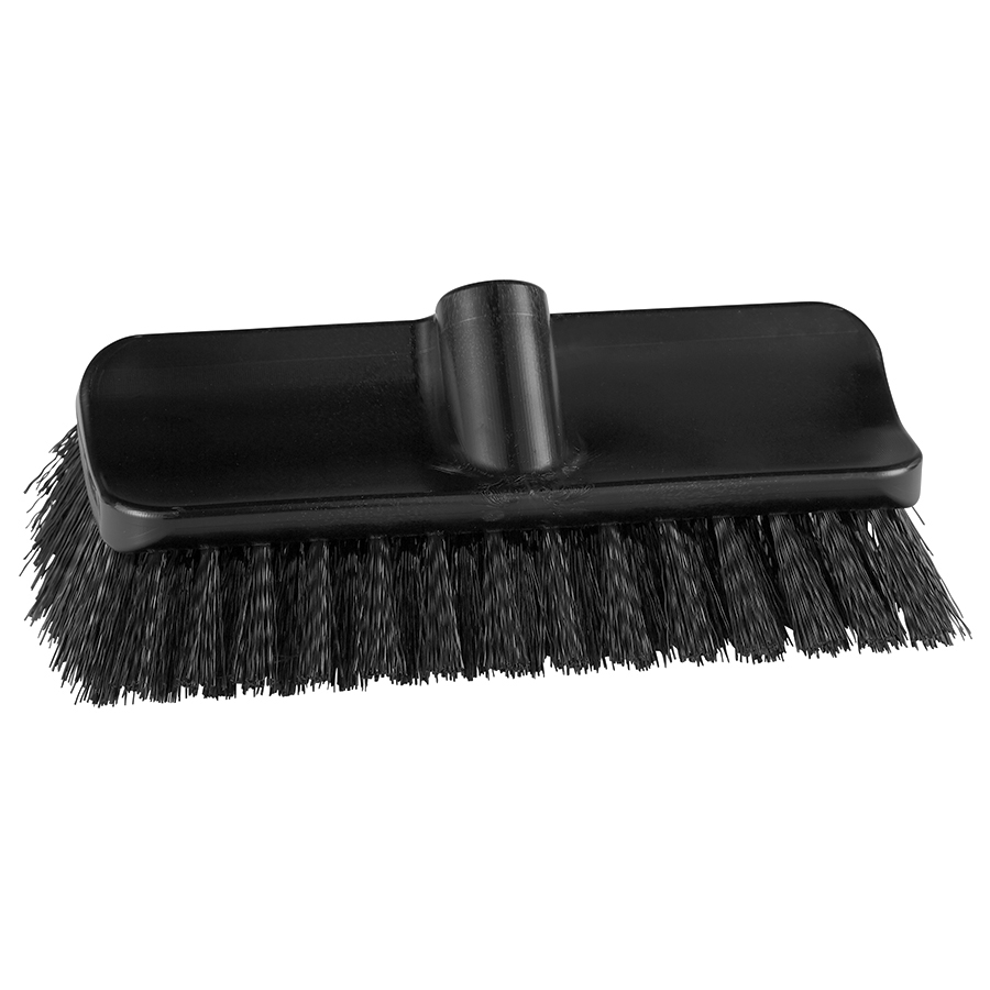 10.2" Black Polypropylene Vikan® ColorCore Economy Deck Brush with Stiff Polypropylene Bristles