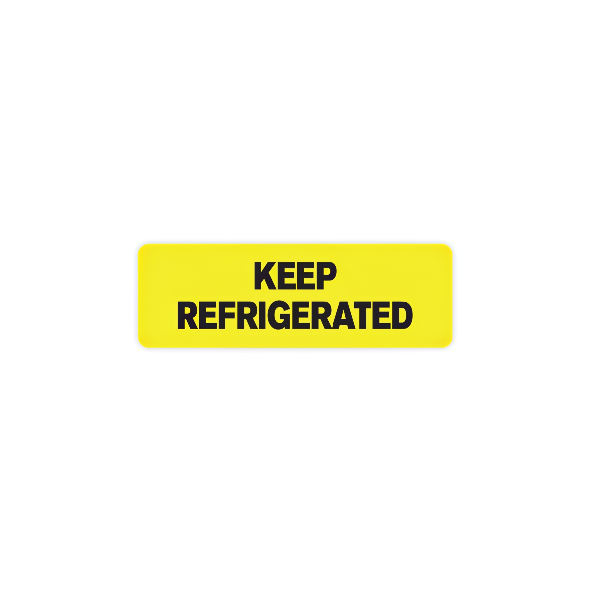 "Keep Refrigerated" Rectangular Water-Resistant Polypropylene Label - 3" x 1"