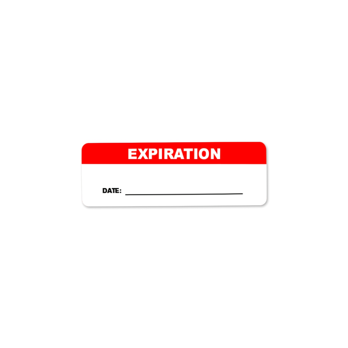 "Expiration" with "Date" Rectangular Water-Resistant Polypropylene Write-On Label - 3" x 1"