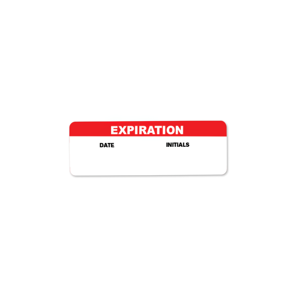"Expiration" with "Date" & "Initials" Rectangular Water-Resistant Polypropylene Write-On Label - 3" x 1"