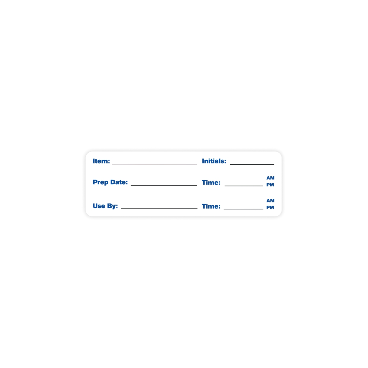 "Food Preparation" Rectangular Water-Resistant Polypropylene Write-On Label - 3" x 1"