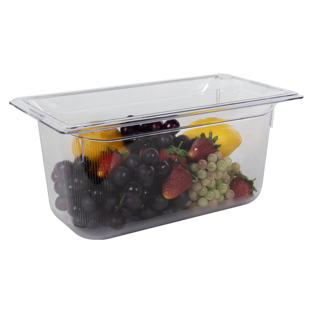 5.3 Quart Clear Polycarbonate Low Temperature 1/3 Food Pan (Cover Sold Separately)