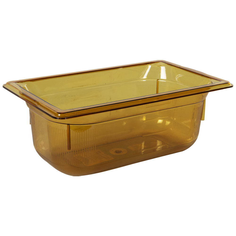 2.7 Quart Amber Polycarbonate High Temperature 1/4 Food Pan