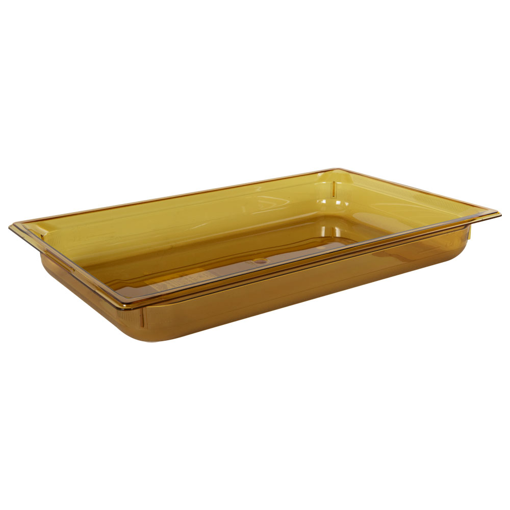 8.8 Quart Amber Polycarbonate High Temperature Full Food Pan