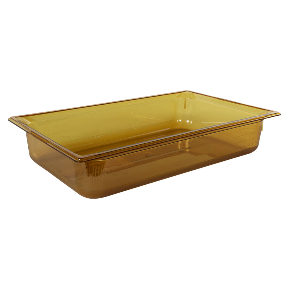 13.6 Quart Amber Polycarbonate High Temperature Full Food Pan