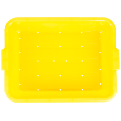 Yellow Polypropylene Traex ® Color-Mate™ 21 Quart Perforated Drain Box