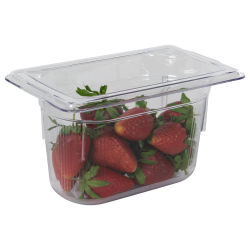 0.9 Quart Clear Polycarbonate Low Temperature 1/9 Food Pan (Cover Sold Separately)