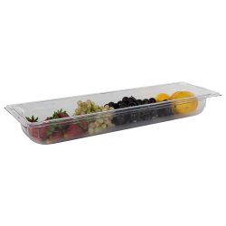 3.8 Quart Clear Polycarbonate Low Temperature 1/2 Long Food Pan (Cover Sold Separately)