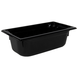3.6 Quart Black Polycarbonate High Temperature 1/3 Food Pan