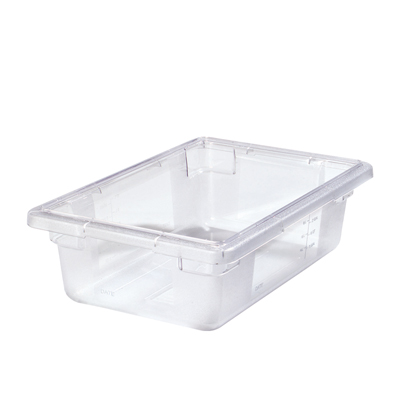 2 Gallon Clear StorPlus™ Color-Coded Food Storage Box - 18" L x 12" W x 3-1/2" Hgt. (Lids sold separately)