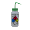 500mL MEK GHS Labeled Right-to-Know, Non-Vented Wash Bottle with Green Dispensing Nozzle