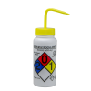 500mL Bleach GHS Labeled Right-to-Know, Vented Wash Bottle with Yellow Dispensing Nozzle