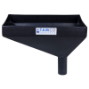 16" x 10" Rectangular Black Tamco® Funnel with 2" OD Offset Spout
