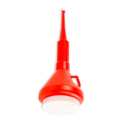 Red 1-1/2 Quart Double Capped Funnel
