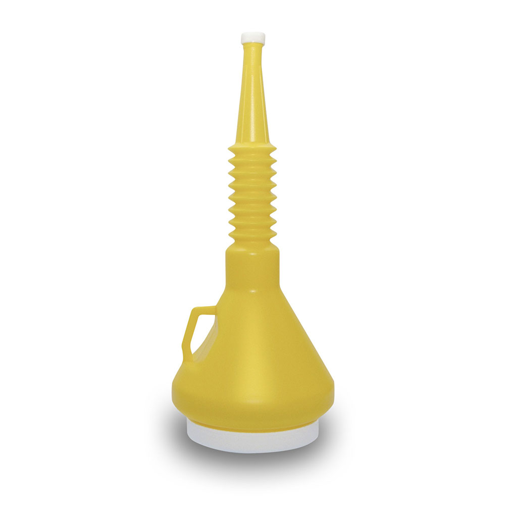 Yellow 1-1/2 Quart Double Capped Funnel