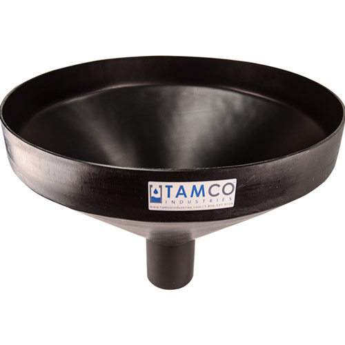 20-7/8" Top Diameter Black Tamco® Funnel with 4" OD Spout