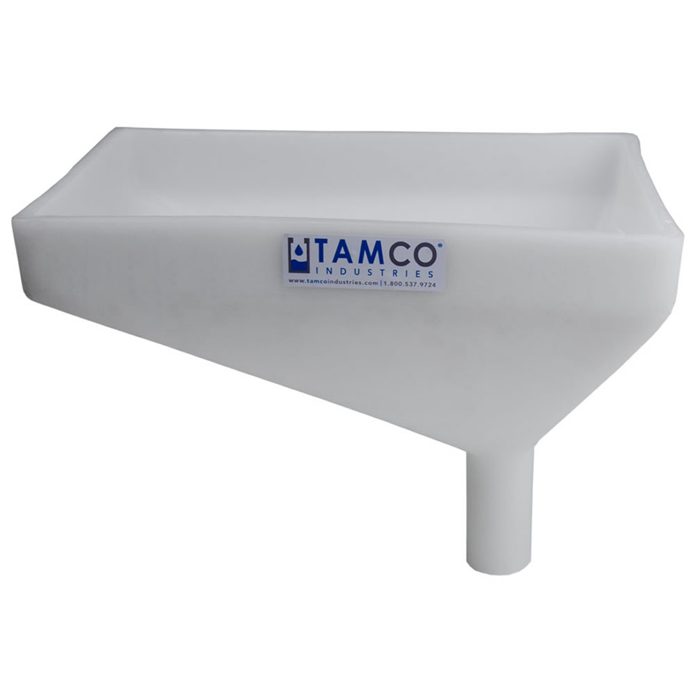 12" x 8" Rectangular Natural Tamco® Funnel with 11/2" OD Offset Spout