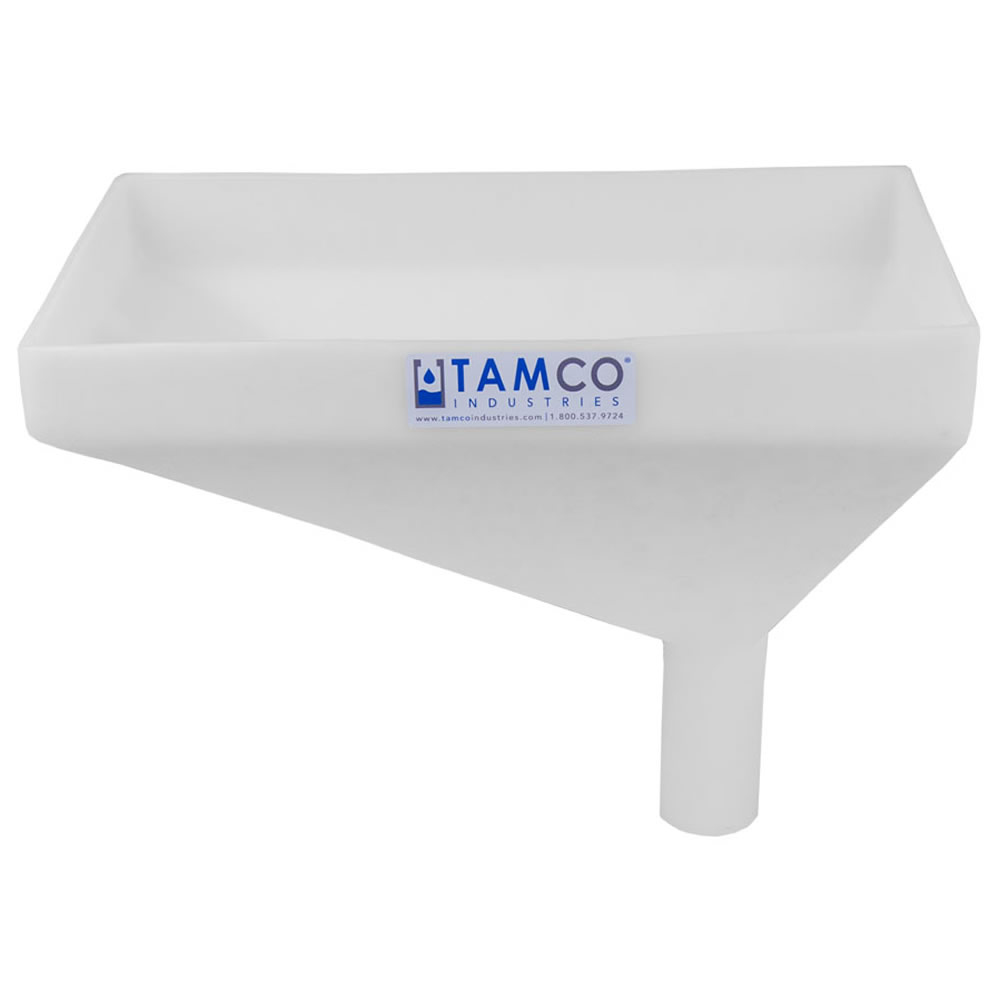16" x 10" Rectangular Natural Tamco® Funnel with 2" OD Offset Spout U