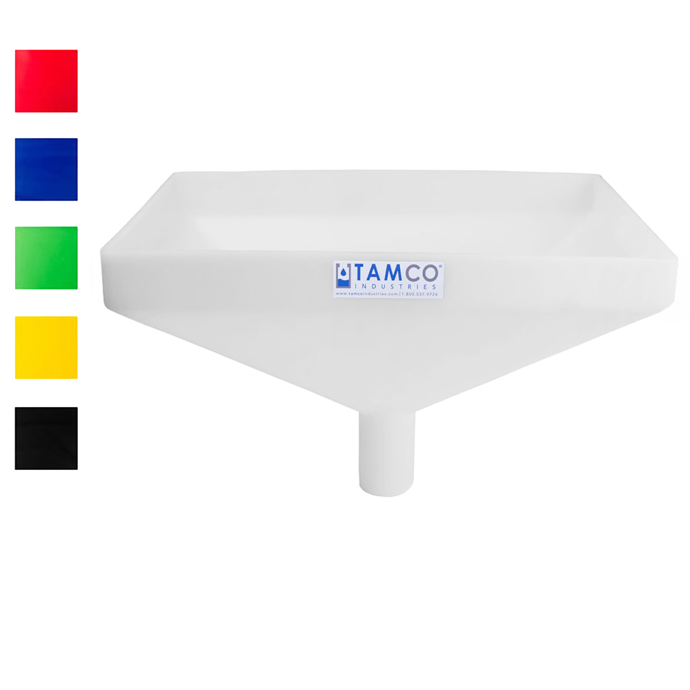 Tamco® Heavy Duty 20" x 13" Rectangular Funnel with Center Spout U.S