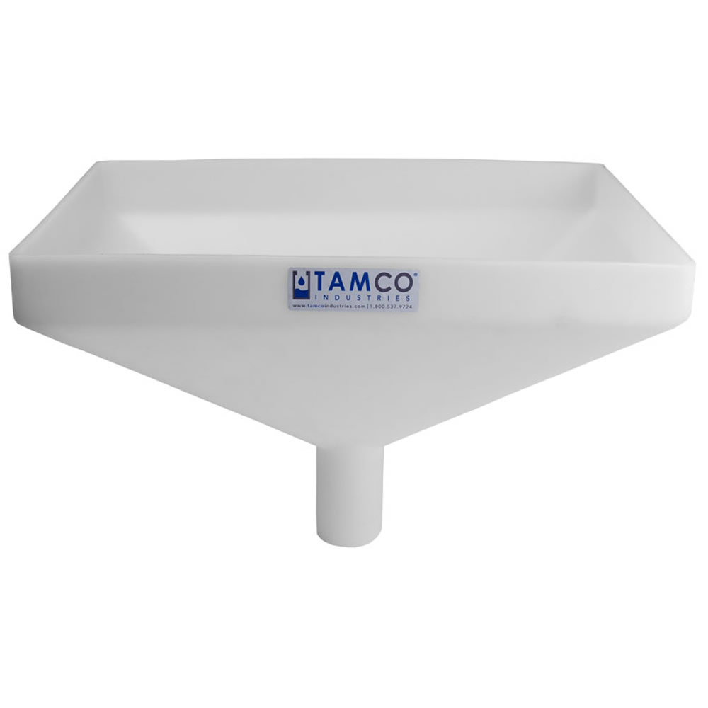 20" x 13" Rectangular Natural Tamco® Funnel with 2-1/2" OD Center Spout