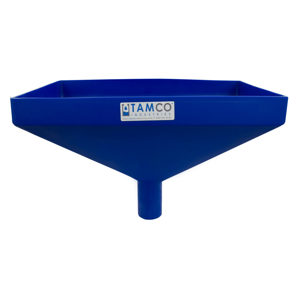20" x 13" Rectangular Blue Tamco® Funnel with 2-1/2" OD Center Spout