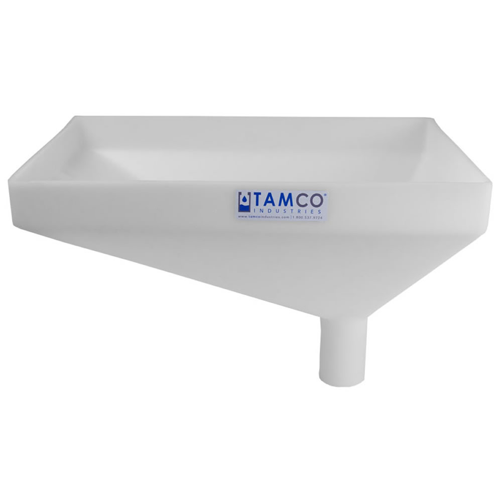 20" x 13" Rectangular Natural Tamco® Funnel with 21/2" OD Offset Spout