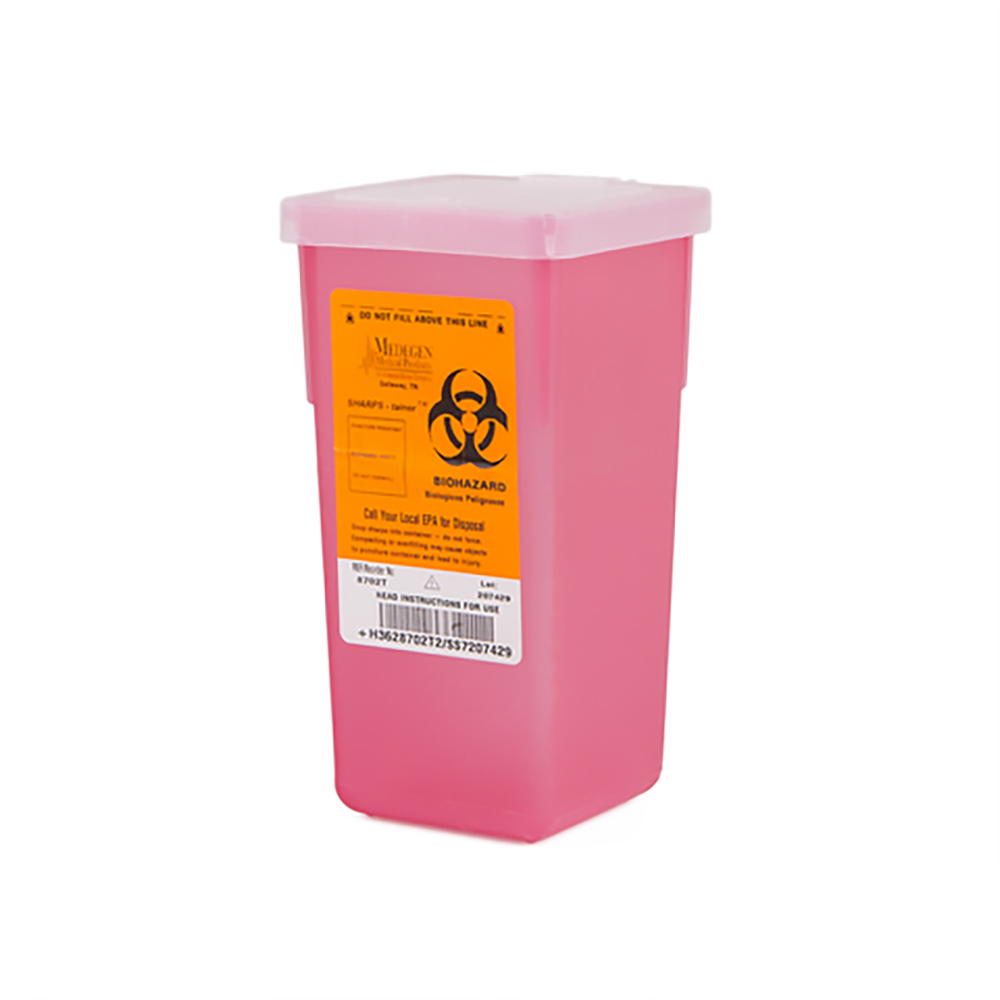 1 Quart Translucent Red Stackable Sharps Container U.S. Plastic Corp.