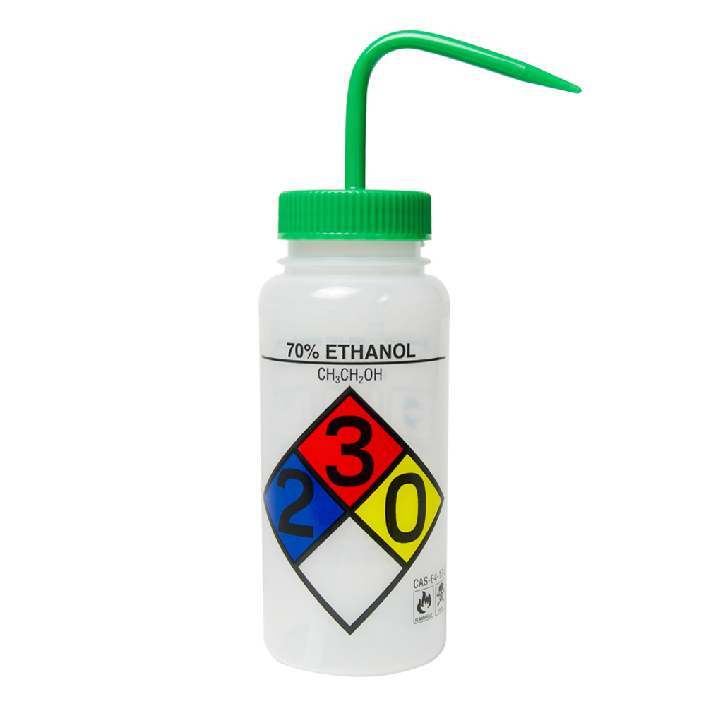 500mL (16 oz.) Scienceware® 70 Ethanol Wide Mouth SafetyLabeled Wash