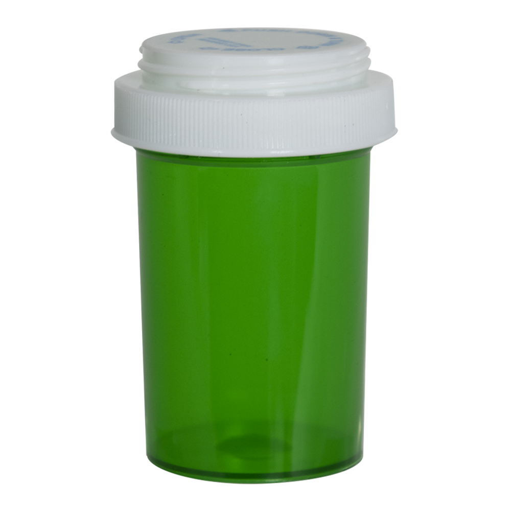 20 Dram Green Vial with Reversible Cap