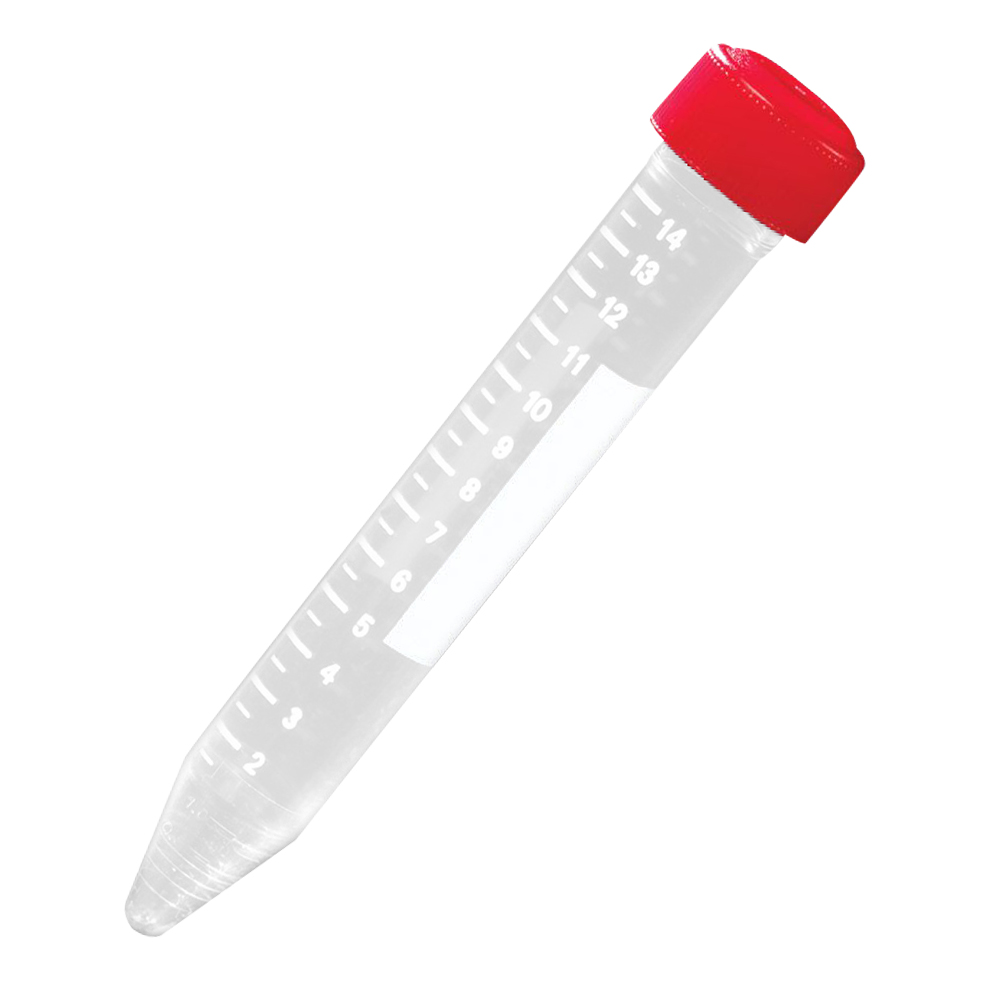 15mL Acrylic General Purpose Centrifuge Tubes with Caps & Racks - Sterile - Case of 500