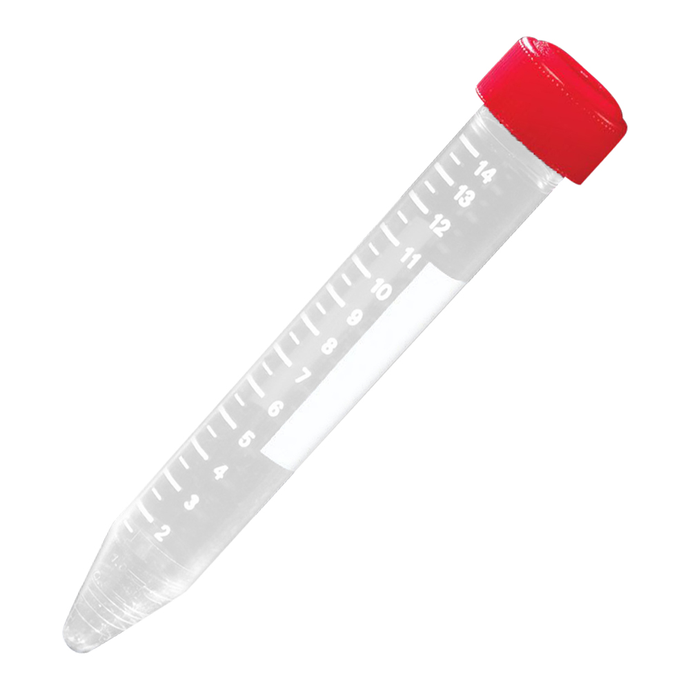 15mL Polystyrene General Purpose Centrifuge Tubes with Caps - Sterile - Case of 500