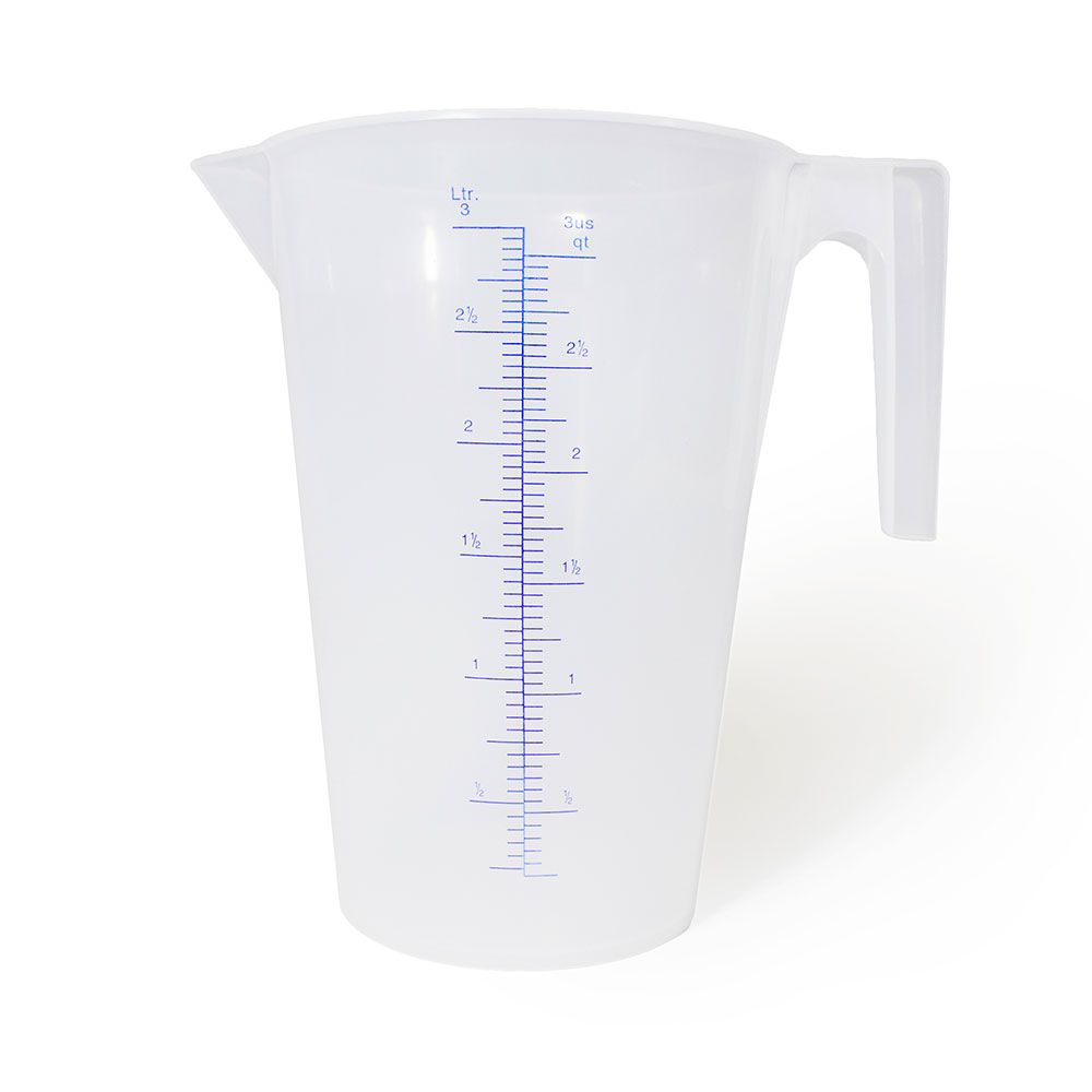 3 Liter Economy Graduated Pitcher 6 3/4" D x 9 1/2" H U.S. Plastic Corp.