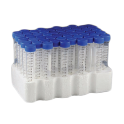 15mL Polypropylene Centrifuge Tubes with Attached Caps & Rack - Sterile