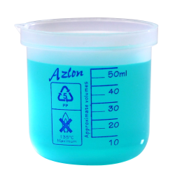50mL Azlon® Polypropylene Square Ratio Beakers