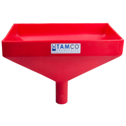 12" x 8" Rectangular Red Tamco ® Funnel with 1-1/2" OD Center Spout