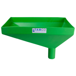 20" x 13" Rectangular Green Tamco ® Funnel with 2-1/2" OD Offset Spout