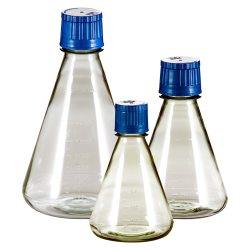 Flat Base Sterile Erlenmeyer Flasks with Caps