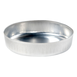 70mL Disposable Aluminum Smooth Round Weighing Dishes - 72mm Top Dia.