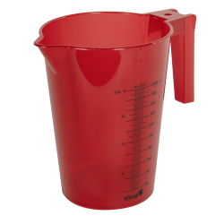 1000mL Red Polypropylene Graduated Stackable Pitcher