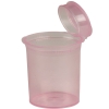 30 Dram/3.75 oz. Transparent Pink Squeezetop® Hinged Lid Vial