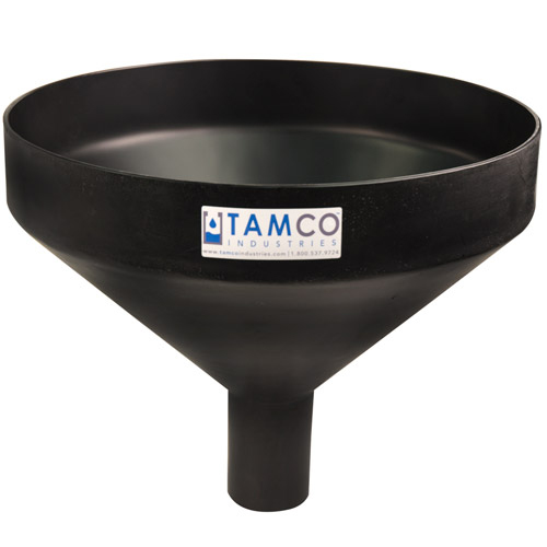 17-1/4" Top Diameter Black Tamco® Funnel with 2-7/8" OD Spout