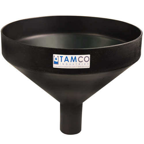 171/4" Top Diameter Black Tamco® Funnel with 27/8" OD Spout U.S