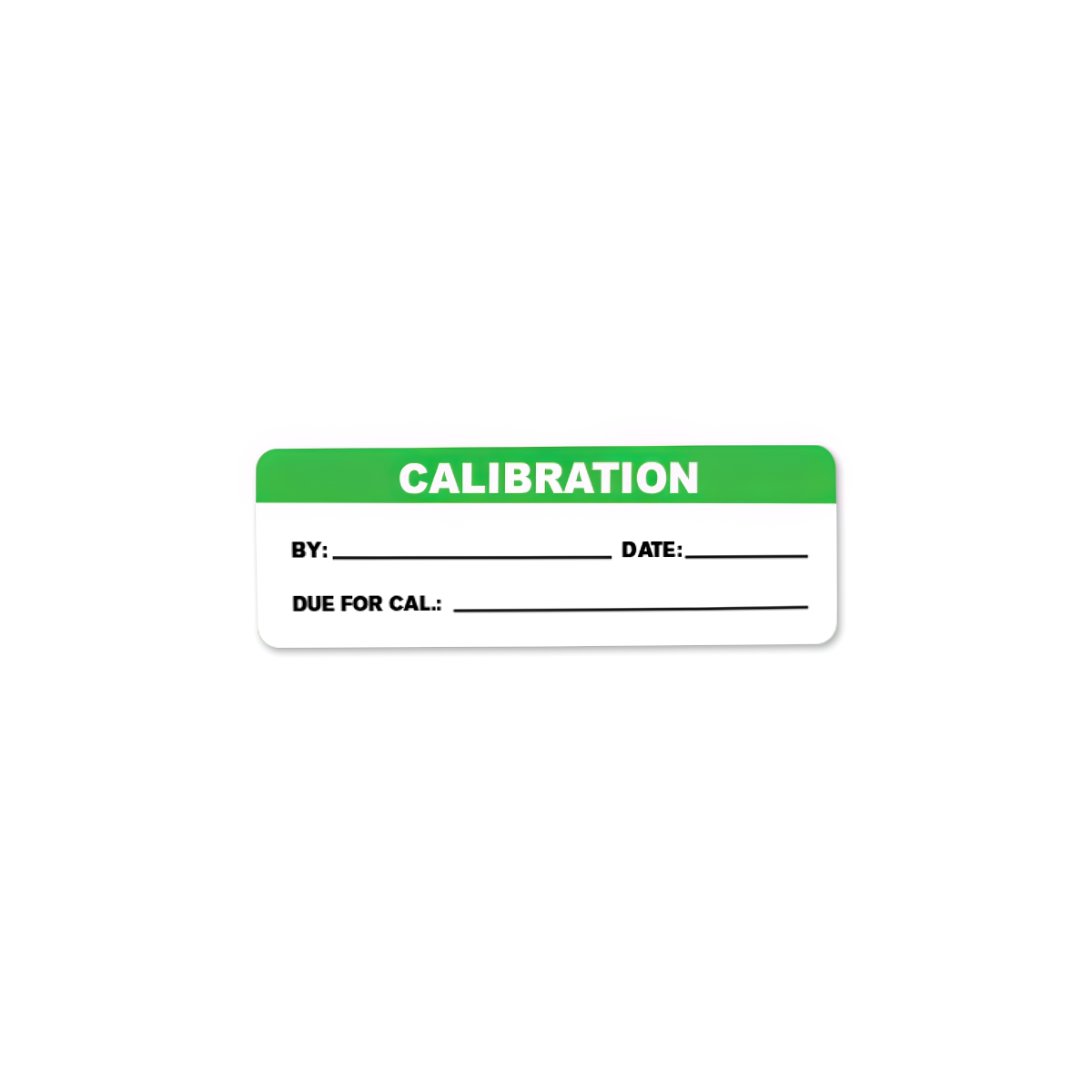 "Calibration" with "By," "Date" & "Due for Cal" Rectangular WaterResistant Polypropylene Write