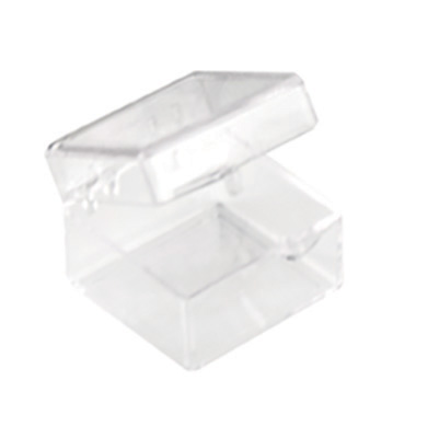 Clear Hinged Box - 1" L x 1" W x 3/4" Hgt.