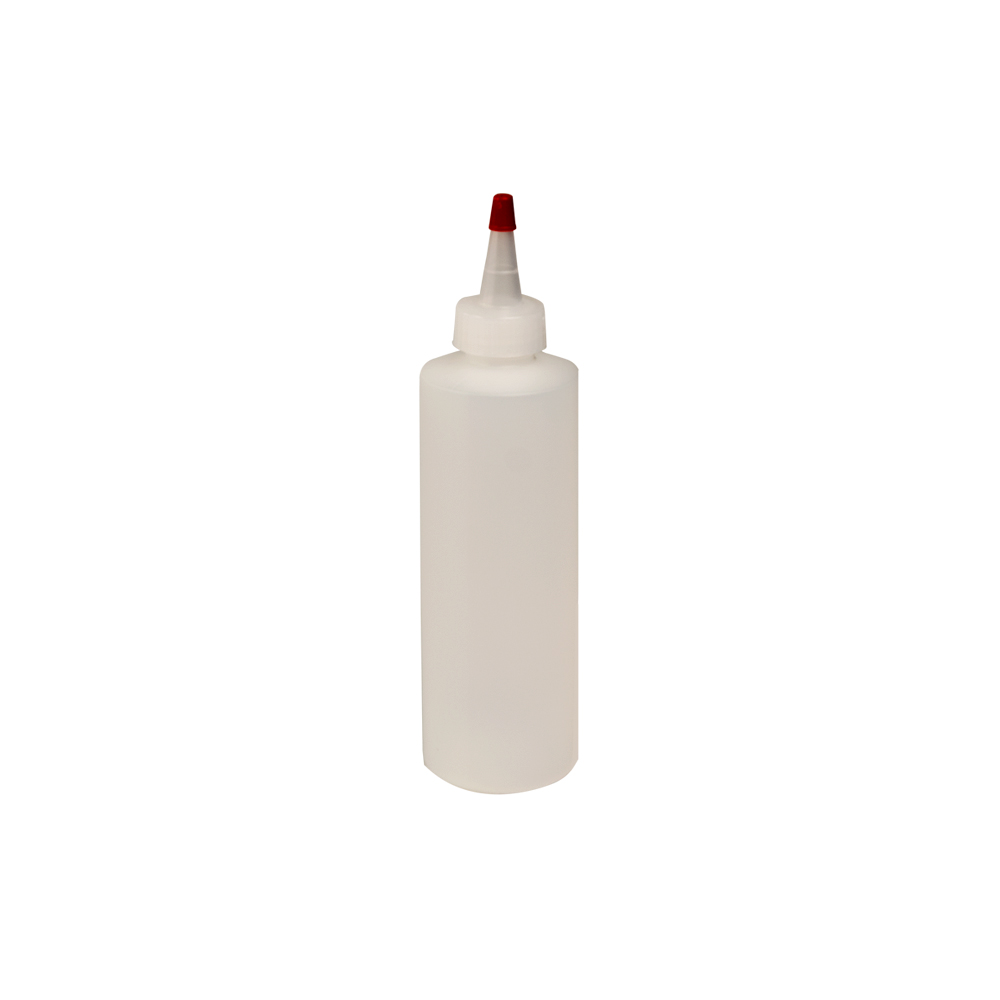 8 oz. Natural HDPE Cylindrical Sample Bottle with 24/410 Natural Yorker Cap