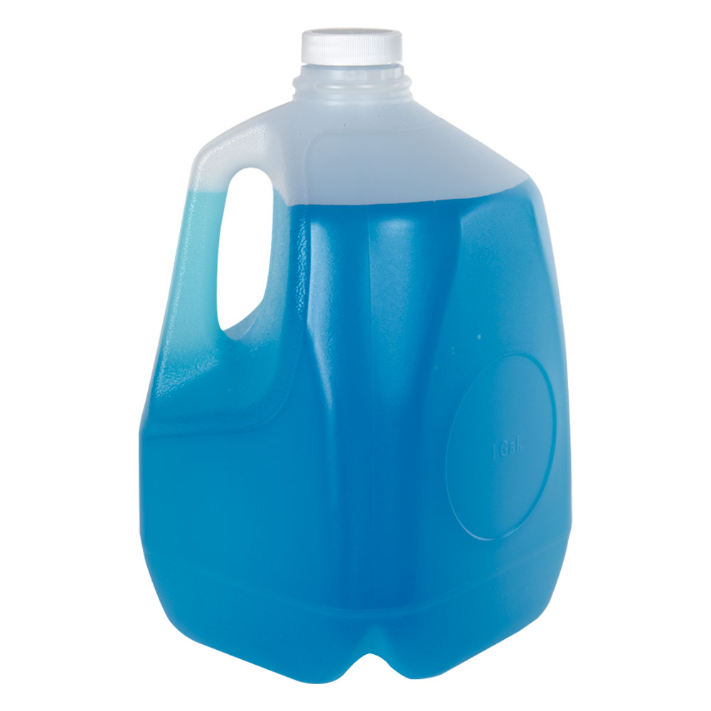 1 Gallon Natural HDPE Jugs with 38mm White Threaded Caps with F217