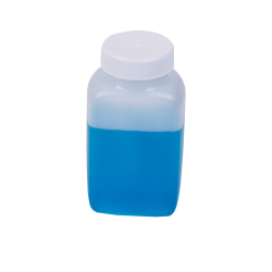 4 oz. Natural Polyethylene Wide Mouth Oblong Bottle with 38/400 White Ribbed Cap with F217 Liner