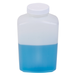32 oz. Natural Polyethylene Wide Mouth Oblong Bottle with 53/400 White Ribbed Cap with F217 Liner